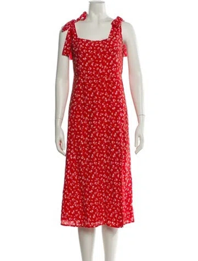 Pre-owned Sézane Silk Long Dress In Red