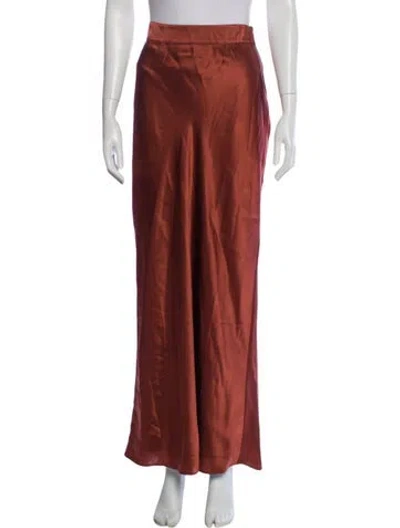 Pre-owned Sézane Silk Long Skirt W/ Tags In Burgundy