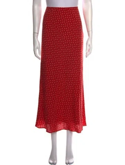 Pre-owned Sézane Silk Long Skirt W/ Tags In Red