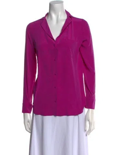 Pre-owned Sézane Silk Long Sleeve Blouse In Pink