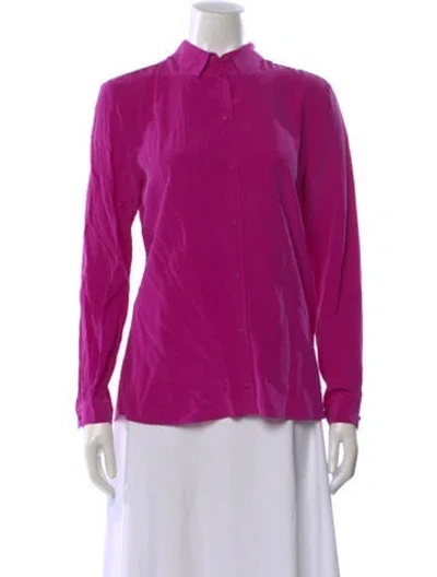 Pre-owned Sézane Silk Long Sleeve Blouse W/ Tags In Pink