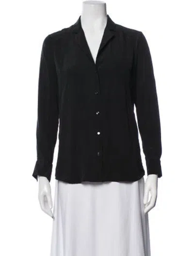 Pre-owned Sézane Silk Long Sleeve Top In Black