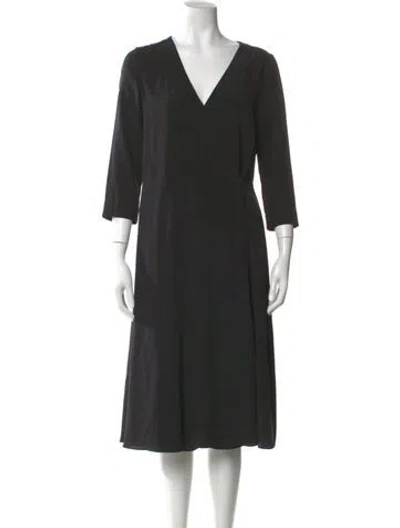 Pre-owned Sézane Silk Midi Length Dress In Black