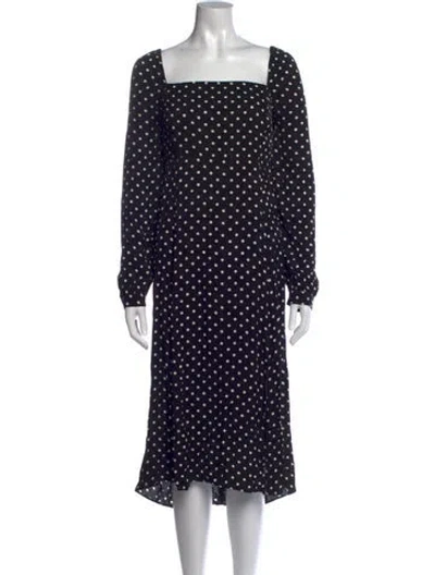 Pre-owned Sézane Silk Midi Length Dress In Black