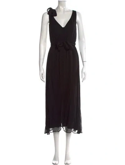 Pre-owned Sézane Silk Midi Length Dress In Black