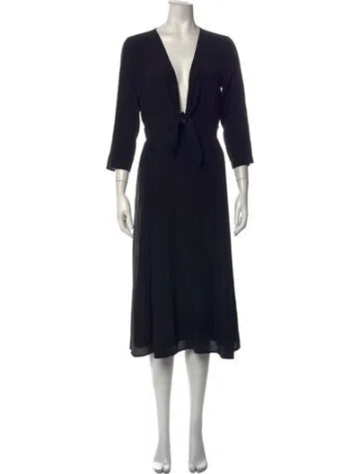 Pre-owned Sézane Silk Midi Length Dress In Black