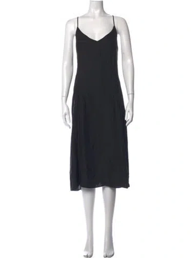 Pre-owned Sézane Silk Midi Length Dress In Blue