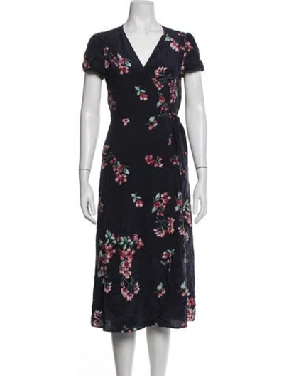 Pre-owned Sézane Silk Midi Length Dress In Blue
