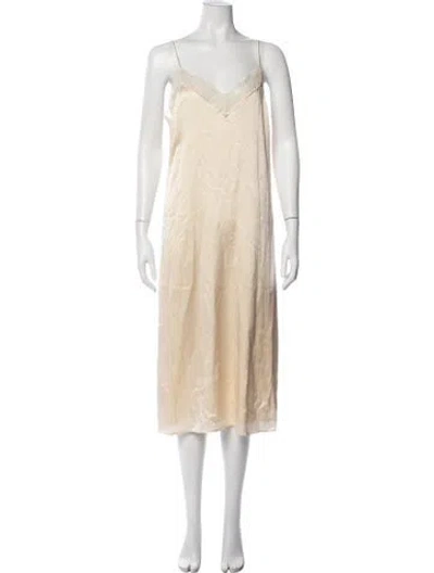 Pre-owned Sézane Silk Midi Length Dress In Neutrals