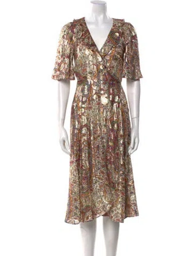 Pre-owned Sézane Silk Midi Length Dress W/ Tags
