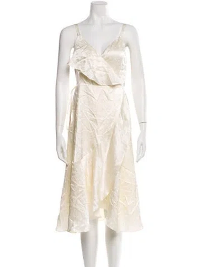 Pre-owned Sézane Silk Midi Length Dress W/ Tags In Neutral