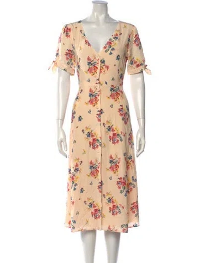 Pre-owned Sézane Silk Midi Length Dress W/ Tags In Pink