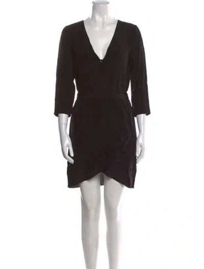 Pre-owned Sézane Silk Mini Dress In Black