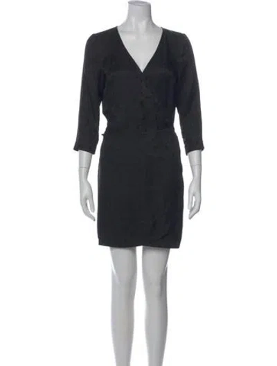 Pre-owned Sézane Silk Mini Dress In Black