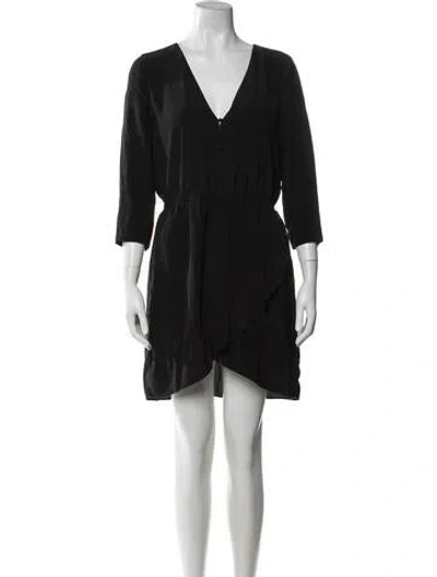 Pre-owned Sézane Silk Mini Dress In Black