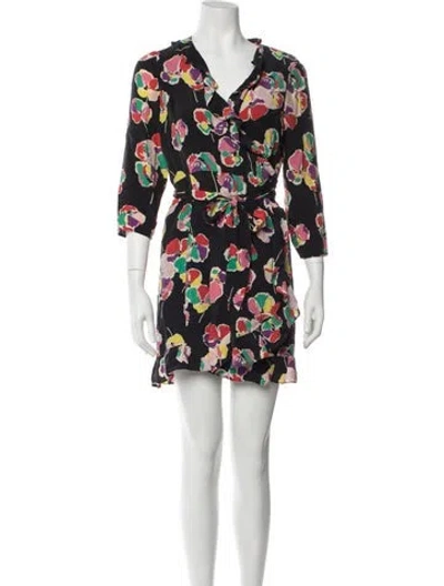 Pre-owned Sézane Silk Mini Dress In Black