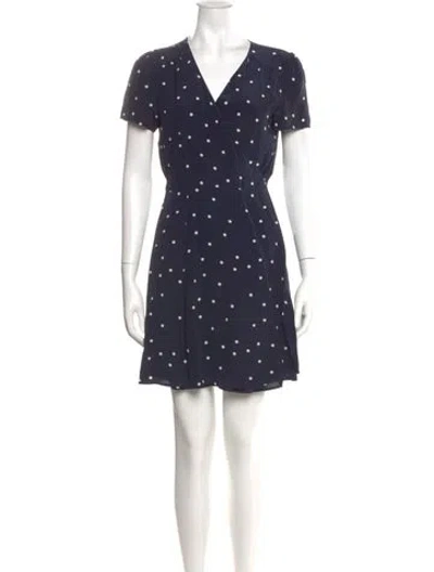 Pre-owned Sézane Silk Mini Dress In Blue