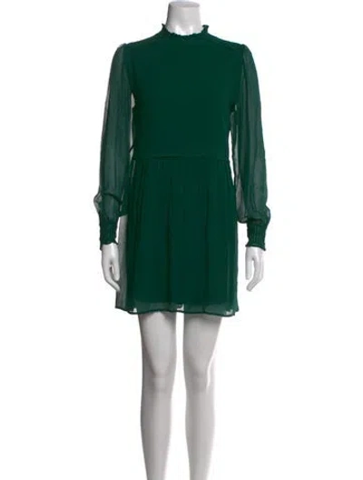 Pre-owned Sézane Silk Mini Dress In Green
