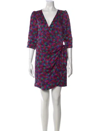 Pre-owned Sézane Silk Mini Dress In Multi