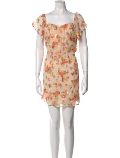 Pre-owned Sézane Silk Mini Dress In Neutral