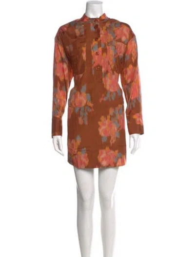 Pre-owned Sézane Silk Mini Dress In Neutral