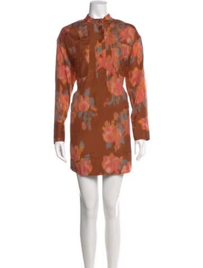 Pre-owned Sézane Silk Mini Dress In Neutrals