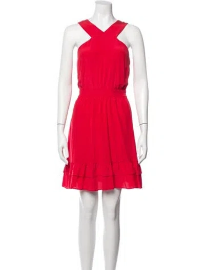 Pre-owned Sézane Silk Mini Dress In Red