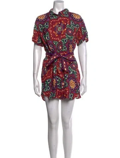 Pre-owned Sézane Silk Mini Dress In Red