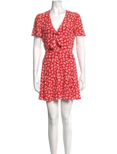 Pre-owned Sézane Silk Mini Dress In Red