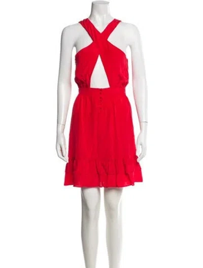 Pre-owned Sézane Silk Mini Dress W/ Tags In Red