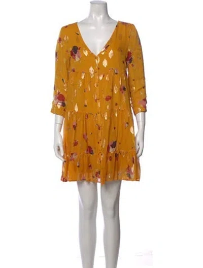 Pre-owned Sézane Silk Mini Dress W/ Tags In Yellow