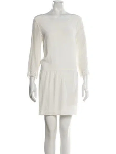 Pre-owned Sézane Silk Mini Dress In White
