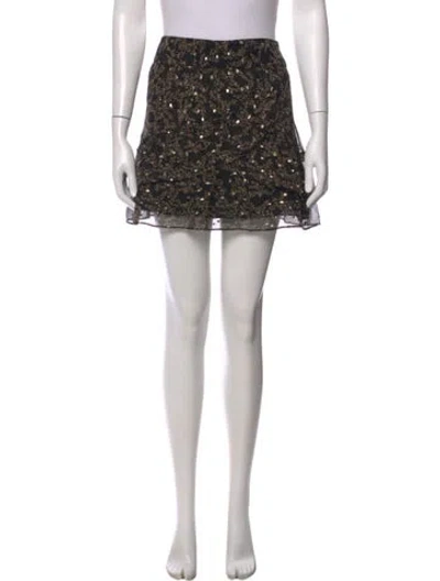 Pre-owned Sézane Silk Mini Skirt In Neutral