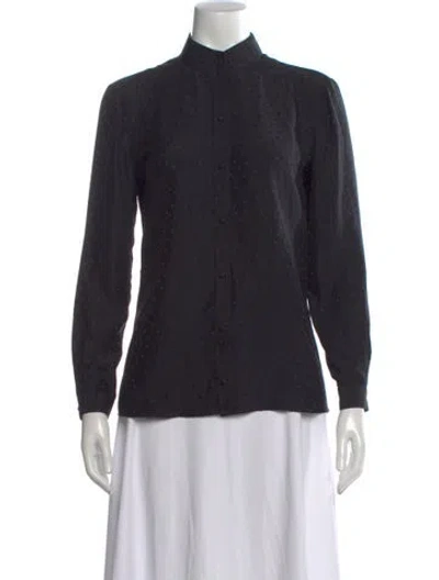 Pre-owned Sézane Silk Patterned Blouse In Black