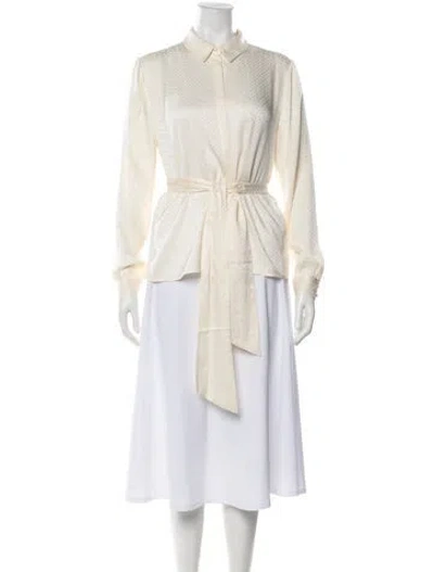 Pre-owned Sézane Silk Patterned Blouse In Neutrals