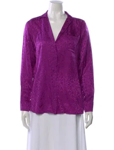 Pre-owned Sézane Silk Patterned Blouse In Purple
