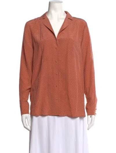 Pre-owned Sézane Silk Polka Dot Print Blouse In Pink
