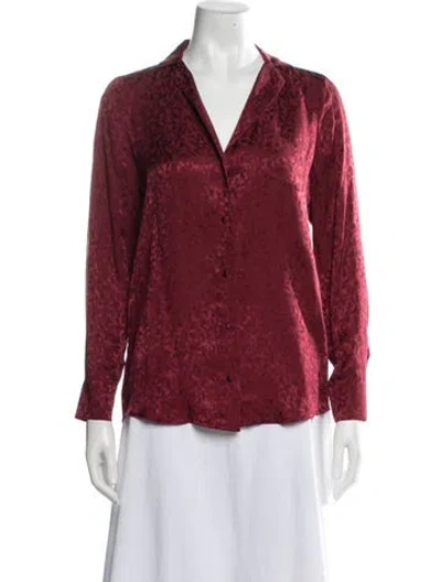 Pre-owned Sézane Silk Printed Blouse In Red