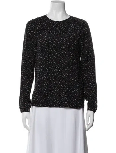 Pre-owned Sézane Silk Printed Top In Blue