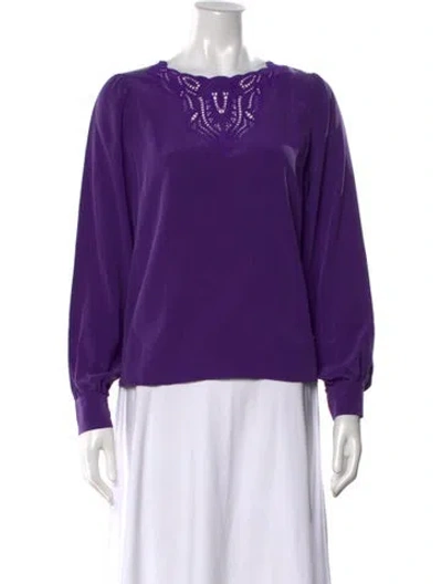 Pre-owned Sézane Silk Scoop Neck Blouse W/ Tags In Purple