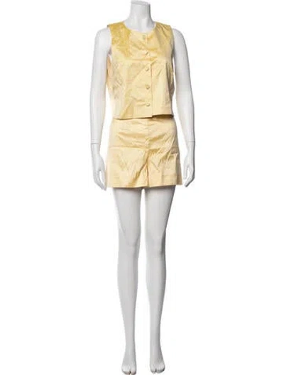 Pre-owned Sézane Silk Short Set In White