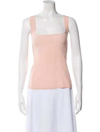 Pre-owned Sézane Silk Square Neckline Top In Pink