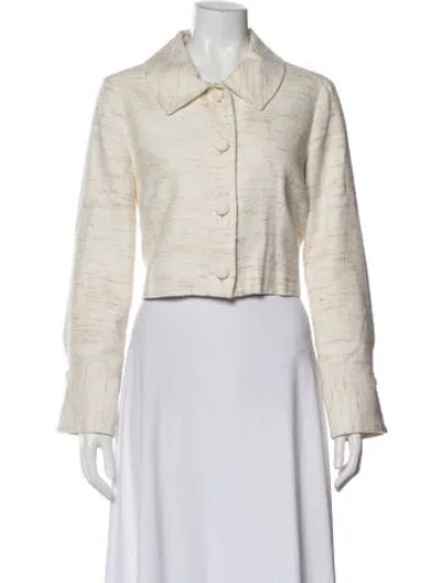 Pre-owned Sézane Silk Tweed Pattern Jacket In Neutral