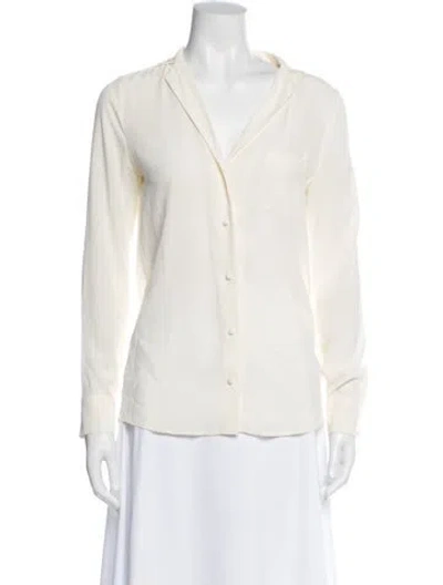 Pre-owned Sézane Silk V-neck Blouse In White