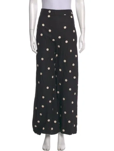 Pre-owned Sézane Silk Wide Leg Pants In Black