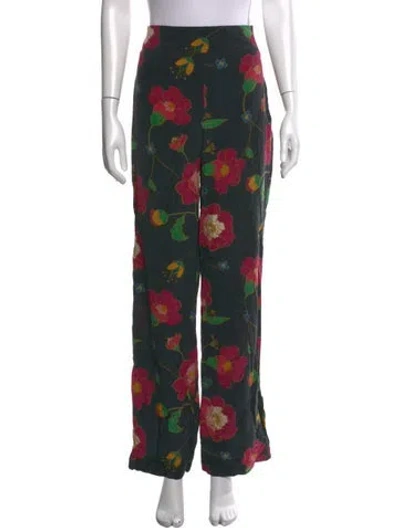 Pre-owned Sézane Silk Wide Leg Pants In Black
