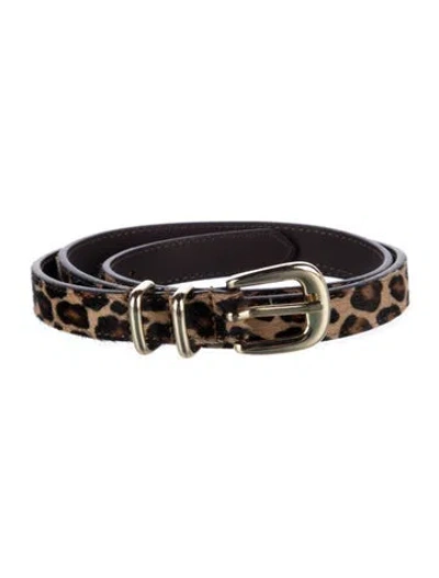Pre-owned Sézane Skinny Calf Hair Belt In Neutrals