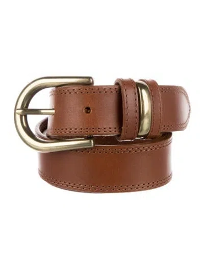 Pre-owned Sézane Skinny Calf Leather Belt In Neutral