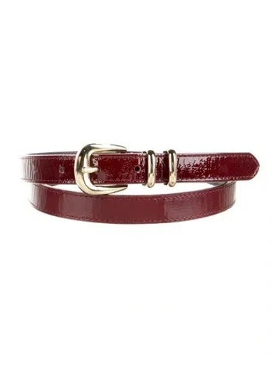Pre-owned Sézane Skinny Calf Leather Waist Belt In Burgundy