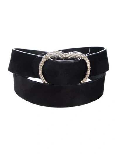 Pre-owned Sézane Skinny Leather Belt In Black